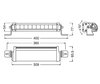 Schemat Wymiary belki LED bar Osram LEDriving® LIGHTBAR FX250-CB