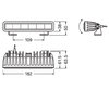 Schemat Wymiary belki LED bar Osram LEDriving® LIGHTBAR SX180-SP