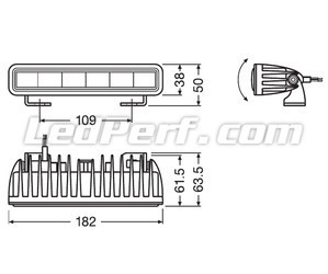 Schemat Wymiary belki LED bar Osram LEDriving® LIGHTBAR SX180-SP
