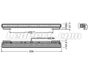 Schemat Wymiary belki LED bar Osram LEDriving® LIGHTBAR SX500-CB