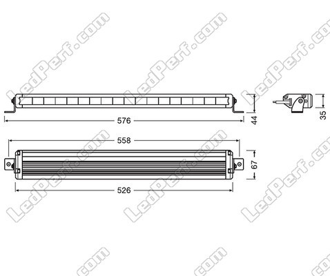 Schemat Wymiary belki LED bar Osram LEDriving® LIGHTBAR VX500-SP