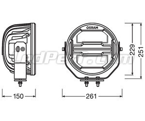 Powiększenie dodatkowego reflektora LED Osram LEDriving® ROUND MX260-CB wyłączonego