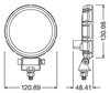 Schemat Wymiary światła cofania LED Osram LEDriving Reversing FX120R-WD - Okrągły