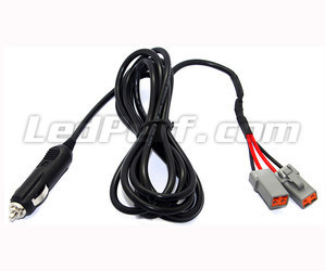 Kabel zasilający zapalniczki samochodowej do belki LED bar i dodatkowego reflektora LED - 2 złącza DT