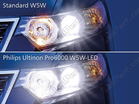 Porównanie żarówek LED Philips W5W PRO6000 homologowane versus żarówki oryginalne