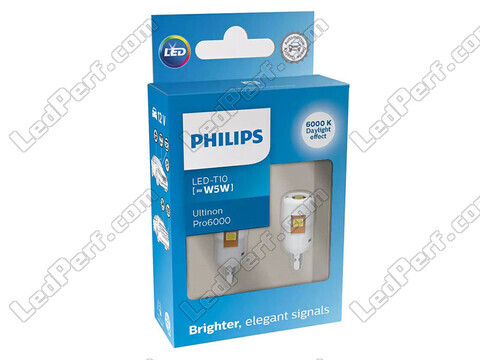 2x żarówki LED Philips W5W Ultinon PRO6000 - 12V - Biały 6000K - 11961CU60X2