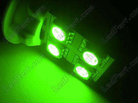 LED T10 W5W Rotation z oświetleniem bocznym zielona