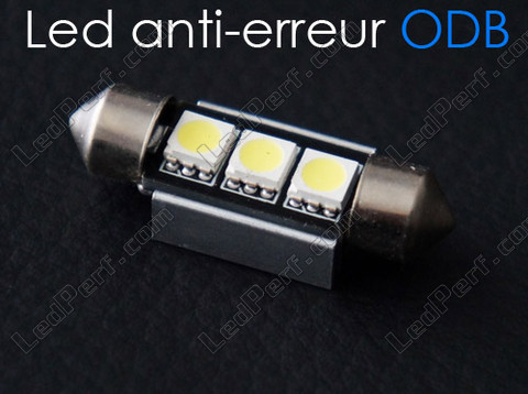 żarówka LED 37mm C5W Bez błędu OBD - Zabezpieczenie przed błędem OBD Biały