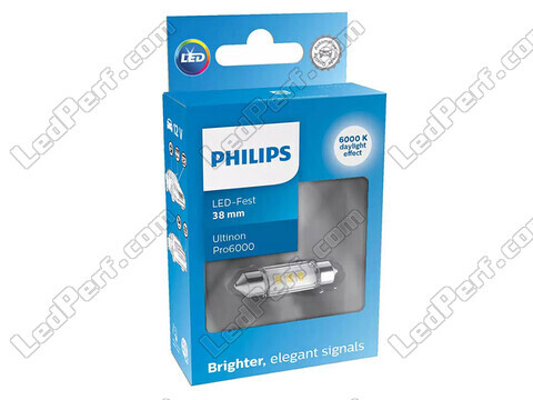 Żarówka LED rurkowa C7W 38mm Philips Ultinon Pro6000 Biały zimny 6000K - 11854CU60X1 - 12V