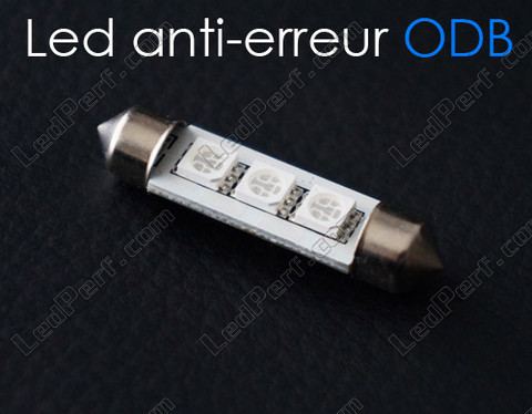 żarówka LED 42mm C10W Bez błędu OBD - Zabezpieczenie przed błędem OBD Czerwony