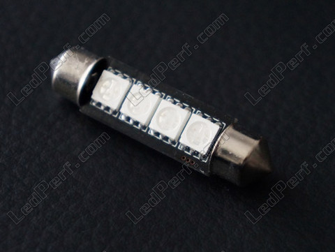 Żarówka LED rurkowa światło sufitowe, bagażnik, schowek na rękawiczki, tablica rejestracyjna czerwony 42mm - C10W