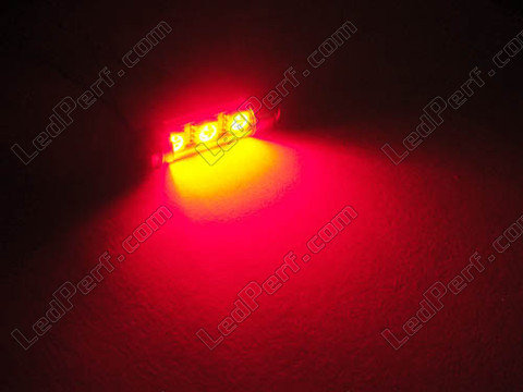 LED rurkowa światło sufitowe, bagażnik, schowek na rękawiczki, tablica rejestracyjna czerwony 39mm - C5W