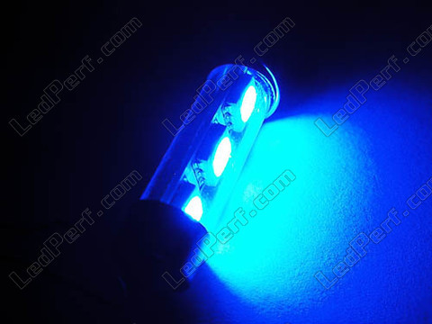 Żarówka LED rurkowa światło sufitowe, bagażnik, schowek na rękawiczki, tablica rejestracyjna niebieski 37mm - C5W