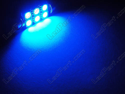 LED rurkowa światło sufitowe, bagażnik, schowek na rękawiczki, tablica rejestracyjna niebieski 39mm - C5W