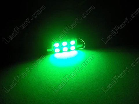 LED rurkowa światło sufitowe, bagażnik, schowek na rękawiczki, tablica rejestracyjna zielony 39mm - C5W