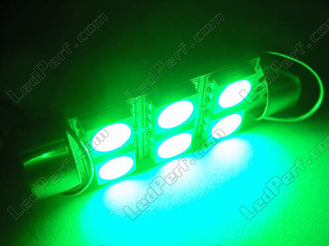 LED rurkowa światło sufitowe, bagażnik, schowek na rękawiczki, tablica rejestracyjna zielony 39mm - C5W