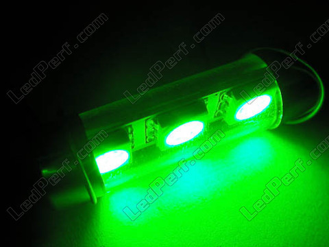 LED rurkowa światło sufitowe, bagażnik, schowek na rękawiczki, tablica rejestracyjna zielony 39mm - C7W