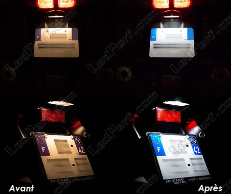 LED tablica rejestracyjna przed i po Aprilia Atlantic 400 Sprint Tuning
