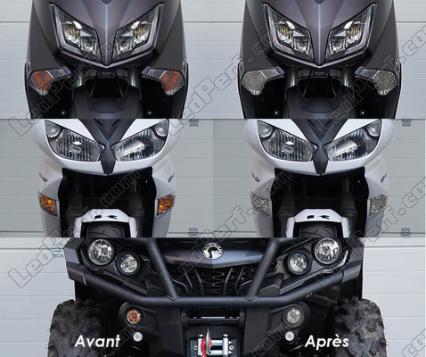 LED przednie kierunkowskazy Aprilia RS 125 Tuono przed i po