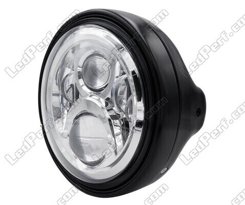 Przykład reflektora okrągły czarnego z optyką LED w chromowaną Ducati GT 1000