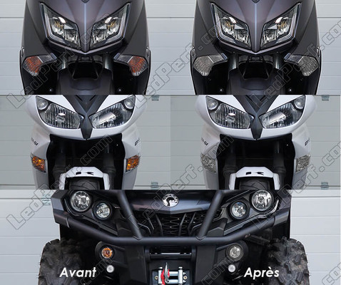 LED przednie kierunkowskazy Kawasaki Ninja 650 przed i po