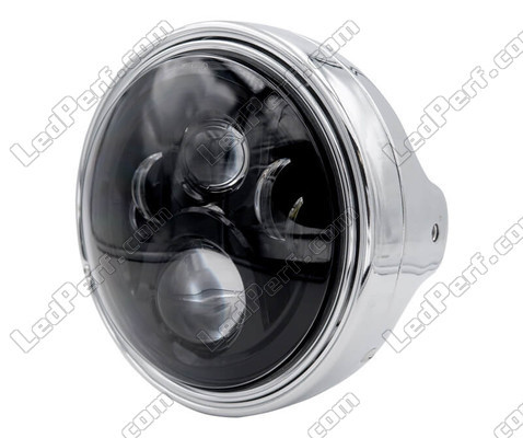 Przykład reflektora okrągły chromowanego z optyką LED w kolorze czarnym Moto-Guzzi Bellagio 940