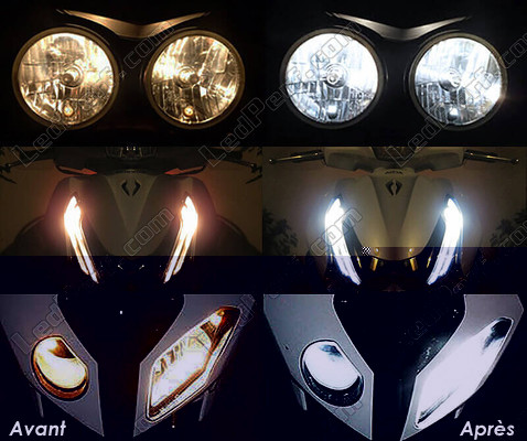 LED światła postojowe xenon biały Suzuki GSX-F 650 przed i po