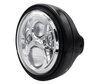 Przykład reflektora okrągły czarnego z optyką LED w chromowaną Suzuki Van Van 125