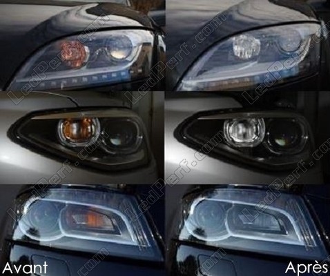 LED przednie kierunkowskazy Alfa Romeo Giulia przed i po