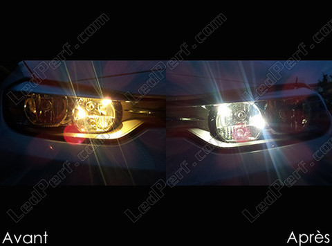 LED światła postojowe xenon biały BMW serii 3 (F30 F31) przed i po
