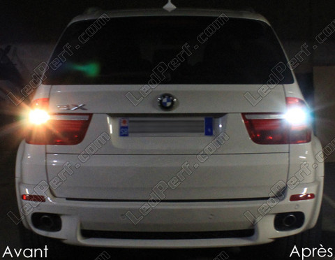 LED Światła cofania BMW X5 (E70) przed i po