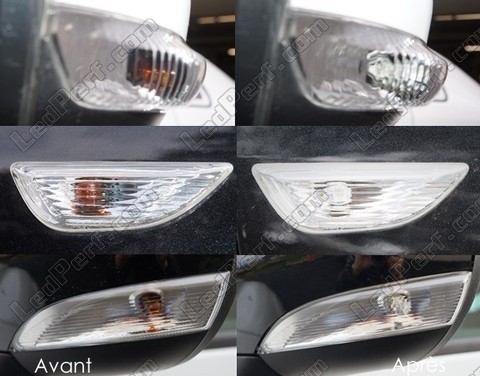 LED kierunkowskazy boczne Honda Civic 9G przed i po