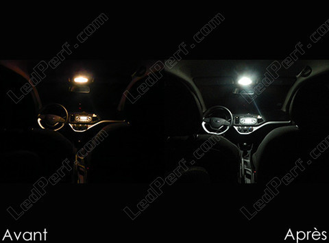LED przednie światło sufitowe Kia Picanto 2 przed i po