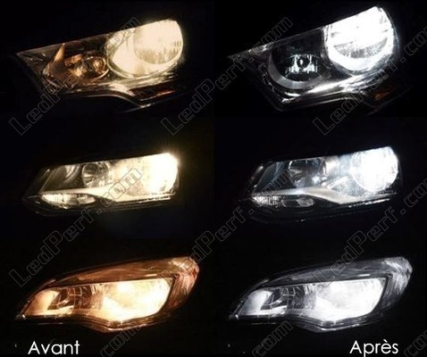 LED Reflektory Mitsubishi Pajero IV przed i po