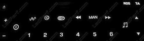 LED biały radio samochodowe RD3 Peugeot 206 (>10/2002) multipleksowana