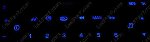 LED niebieski radio samochodowe RD3 Peugeot 206 (>10/2002) multipleksowana