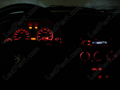 LED tablica rozdzielcza Czerwony Peugeot 306