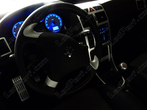 LED tablica rozdzielcza niebieski Peugeot 307 T6 faza 2