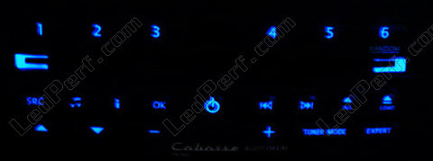 LED radio samochodowe Cabasse niebieski Renault Megane 2