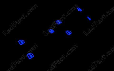 LED Podnośnika szyby niebieski Skoda Fabia