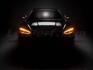 Audi A3 8V widok z przodu wyposażony w dynamiczne kierunkowskazy Osram LEDriving® do lusterek