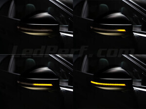 Różne etapy przewijania światła dynamicznych kierunkowskazów Osram LEDriving® do lusterek Audi A3 8V