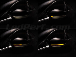 Różne etapy przewijania światła dynamicznych kierunkowskazów Osram LEDriving® do lusterek Audi A4 B9