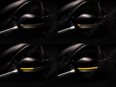 Różne etapy przewijania światła dynamicznych kierunkowskazów Osram LEDriving® do lusterek Audi A4 B9