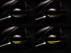 Różne etapy przewijania światła dynamicznych kierunkowskazów Osram LEDriving® do lusterek Audi A5 II