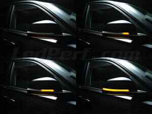 Różne etapy przewijania światła dynamicznych kierunkowskazów Osram LEDriving® do lusterek BMW serii 3 (F30 F31)