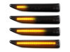 Oświetlenie dynamicznych czarnych bocznych kierunkowskazów LED dla BMW serii 7 (E65 E66)