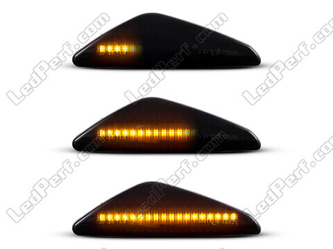 Oświetlenie dynamicznych czarnych bocznych kierunkowskazów LED dla BMW X5 (E70)