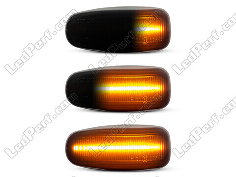 Oświetlenie dynamicznych czarnych bocznych kierunkowskazów LED dla Mercedes Classe C (W202)