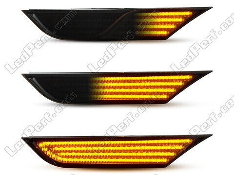 Oświetlenie dynamicznych czarnych bocznych kierunkowskazów LED dla Nissan GTR R35